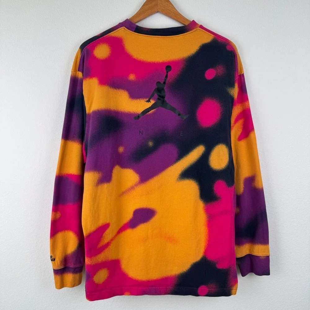 Jordan Long Sleeve Shirt Mens XL Multi Color Excellent Tie Dye Streetwear